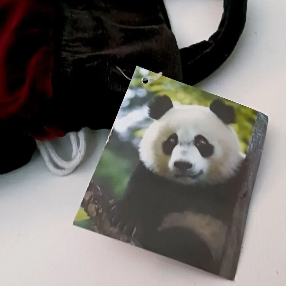PANDA VELVET DRAWSTRING BAG FRIENDS OF THE NATIONAL ZOO-NWT